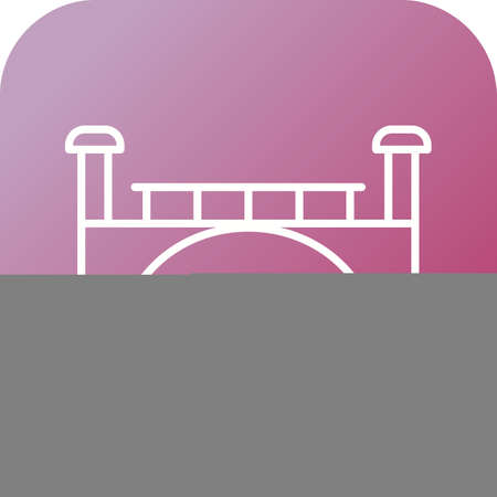 Beautiful Bridge Line Vector Iconのイラスト素材