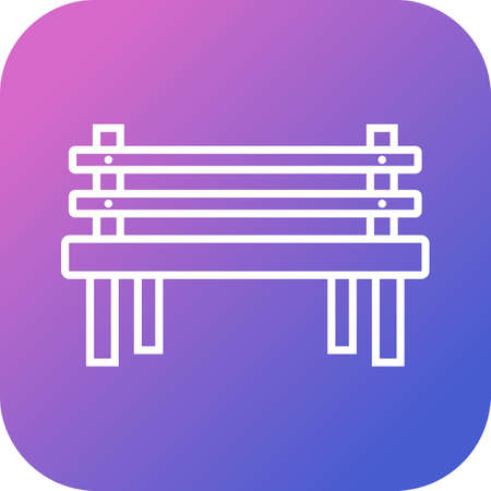 Beautiful Bench Line Vector Iconのイラスト素材