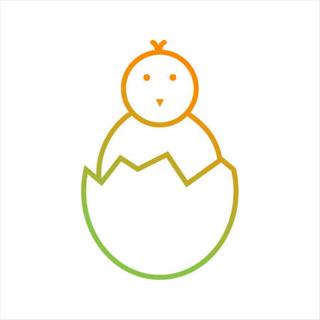 Beautiful Hatched Egg Line Vector Iconのイラスト素材
