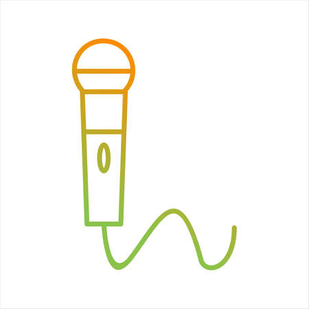 Beautiful Microphone Line Vector Iconのイラスト素材
