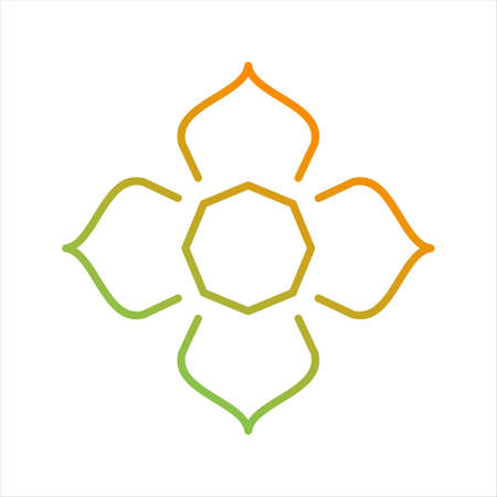 Beautiful Islamic Star Line Vector Iconのイラスト素材