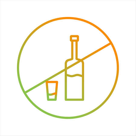 Beautiful No Drink Line Vector Iconのイラスト素材