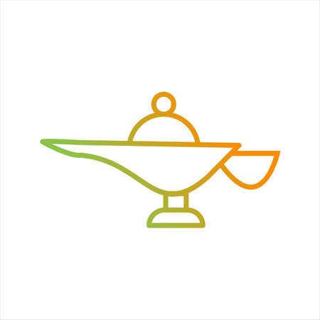Beautiful Magical Lamp Line Vector Iconのイラスト素材