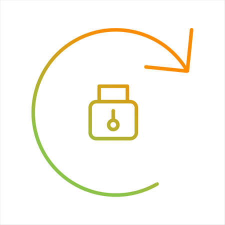 Beautiful Rotation Locked Line Vector Iconのイラスト素材
