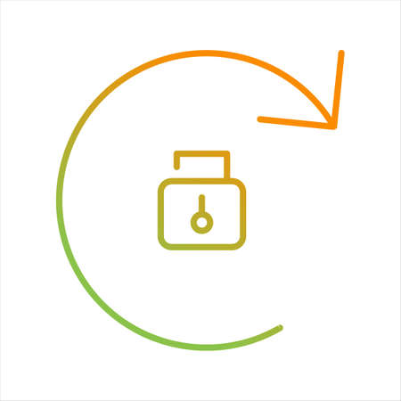 Beautiful Rotation Unlocked Line Vector Iconのイラスト素材