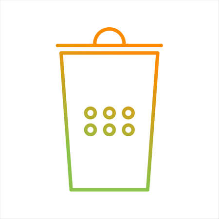 Beautiful Dust Bin Line Vector Iconのイラスト素材
