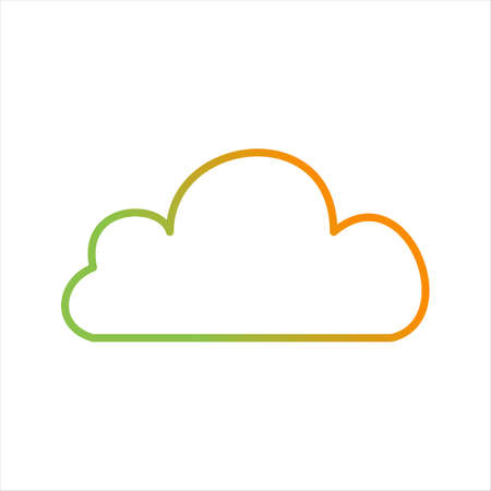 Beautiful Cloud Line Vector Iconのイラスト素材