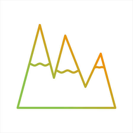 Beautiful Snow on mountains Line Vector Iconのイラスト素材