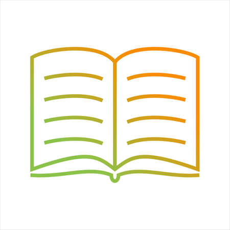 Beautiful Open Book Line Vector Iconのイラスト素材