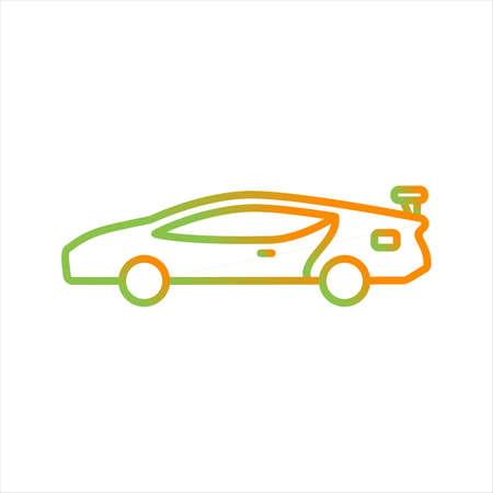 Beautiful Sports Car Line Vector Iconのイラスト素材