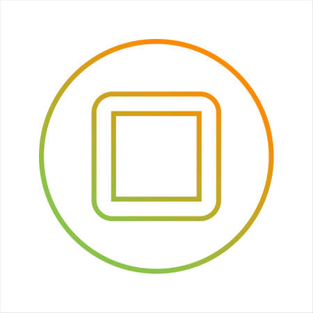 Beautiful Stop Button Line Vector Icon