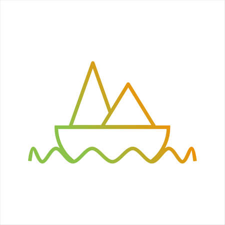 Beautiful Boat Line Vector Iconのイラスト素材