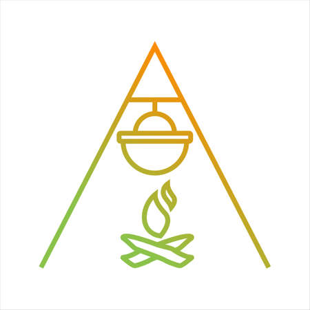 Beautiful Outdoor Cooking Line Vector Iconのイラスト素材