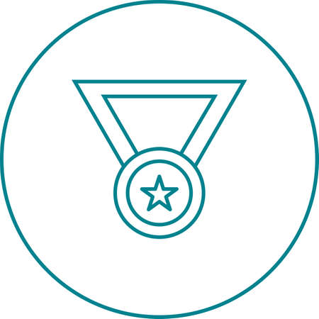 Beautiful Medal Line Vector Iconのイラスト素材