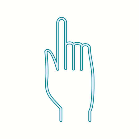 Beautiful Raised Finger Line Vector Iconのイラスト素材