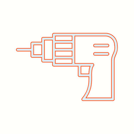 Beautiful Drill Machine Line Vector Iconのイラスト素材