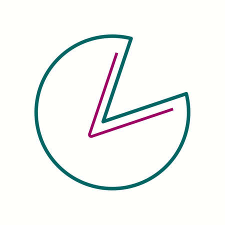 Beautiful Pie Chart Line Vector Iconのイラスト素材