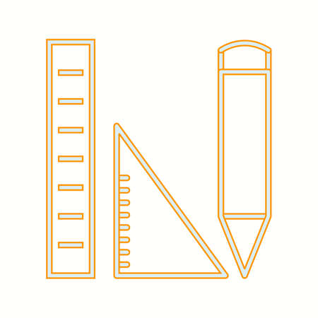 Beautiful Geometry tools Line Vector Iconのイラスト素材