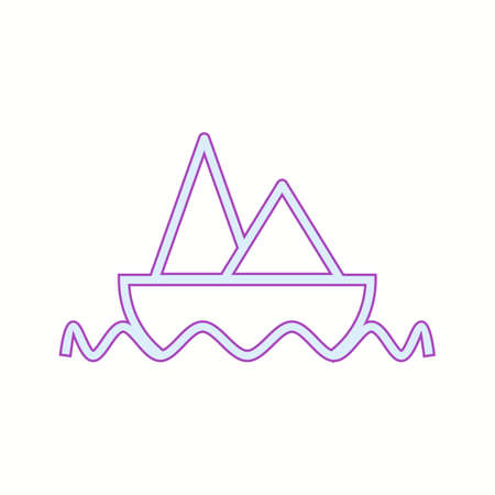 Beautiful Boat Line Vector Iconのイラスト素材