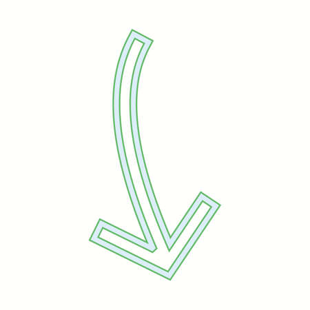 Beautiful Arrow Pointing Down Line Vector Iconのイラスト素材