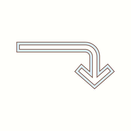 Beautiful Turn Down Line Vector Iconのイラスト素材