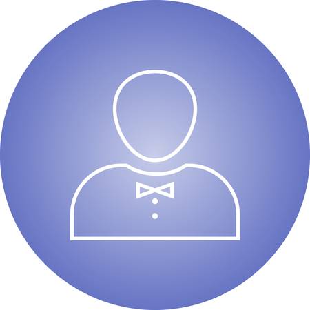 Beautiful Waiter Line Vector Iconのイラスト素材