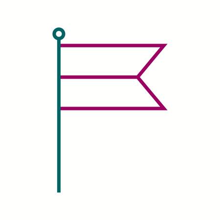 Beautiful Flag Line Vector Iconのイラスト素材