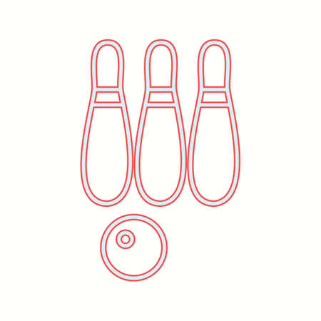 Beautiful Bowling Line Vector Iconのイラスト素材
