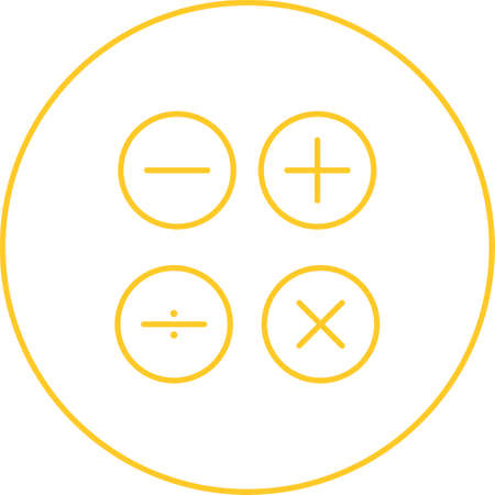 Beautiful Math Symbols Line Vector Iconのイラスト素材