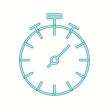 Beautiful Clock Line Vector Iconのイラスト素材