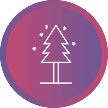 Beautiful Tree in snowfall Line Vector Iconのイラスト素材