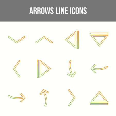 12 Vector Arrows Icons in One Setのイラスト素材
