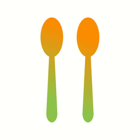 Unique Spoons Vector Glyph Iconのイラスト素材