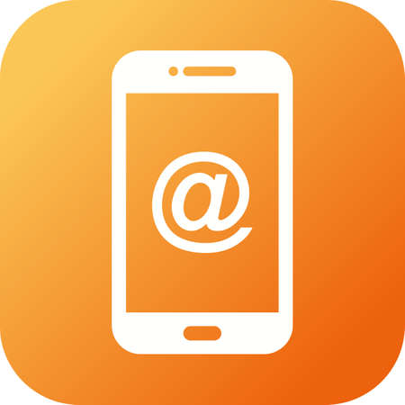 Unique E mail Address Vector Glyph Iconのイラスト素材