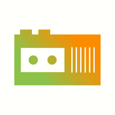 Unique Tape Recorder Vector Glyph Iconのイラスト素材