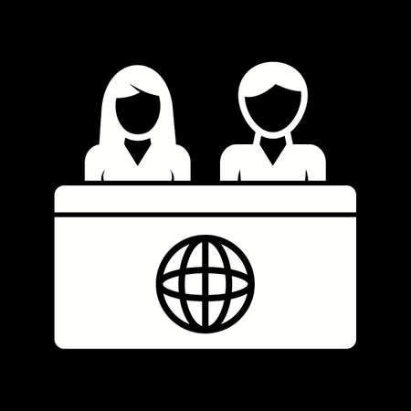 Unique Anchors On News Desk Vector Glyph Iconのイラスト素材