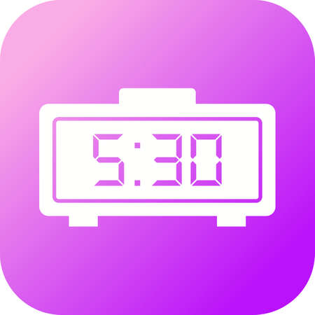 Unique Digital Clock Glyph Vector Icon