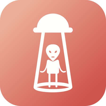 Unique Alien Abduction Vector Glyph Iconのイラスト素材