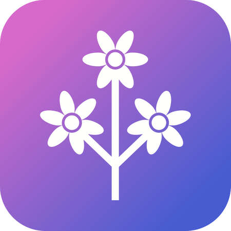 Unique Flower Vector Glyph Iconのイラスト素材
