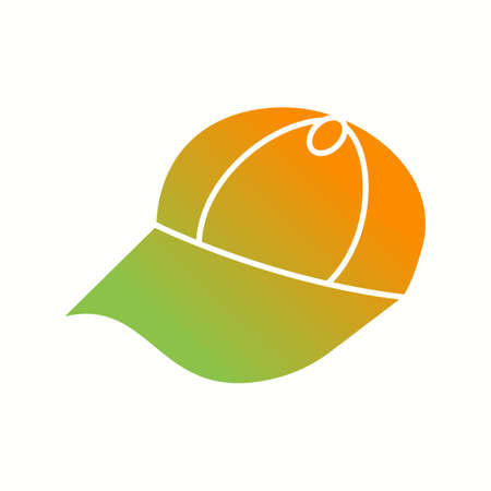 Unique Summer Cap Vector Glyph Iconのイラスト素材