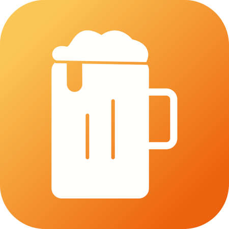 Unique Beer Vector Glyph Iconのイラスト素材