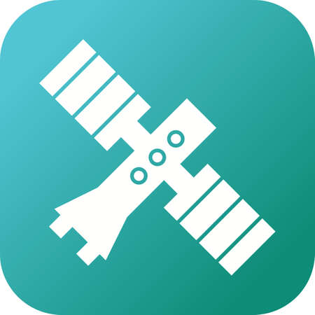 Unique Satellite Vector Glyph Iconのイラスト素材