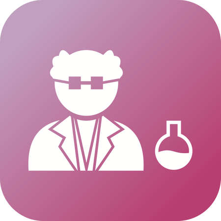 Unique Scientist Vector Glyph Iconのイラスト素材