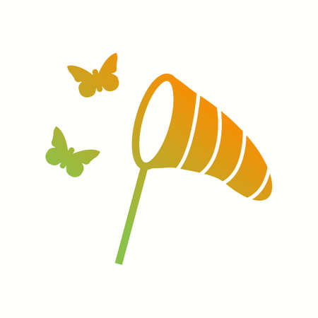 Unique Catching Butterflies Glyph Vector Iconのイラスト素材
