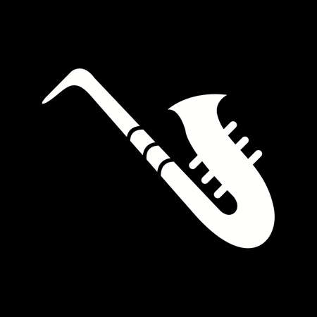 Unique Saxophone Vector Glyph Iconのイラスト素材