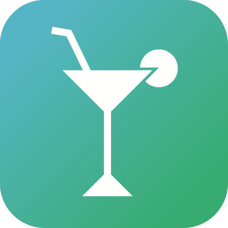 Unique Cocktail Glass Vector Glyph Iconのイラスト素材