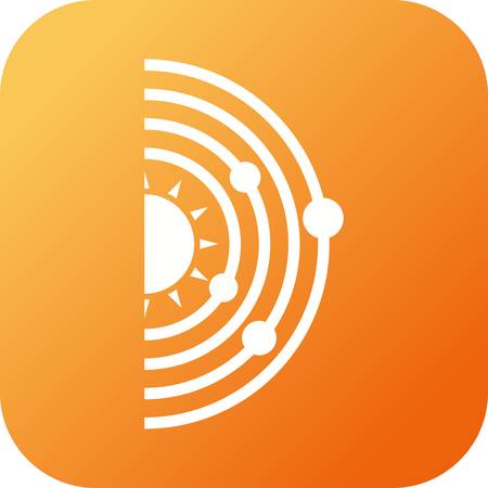 Unique Solar System Vector Glyph Iconのイラスト素材