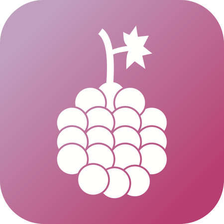 Unique Grapes Vector Glyph Iconのイラスト素材