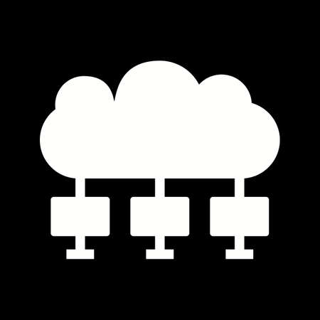 Unique Cloud Computing Vector Glyph Iconのイラスト素材