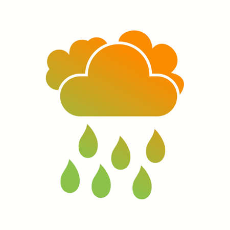 Unique Cloudy Weather Glyph Vector Iconのイラスト素材